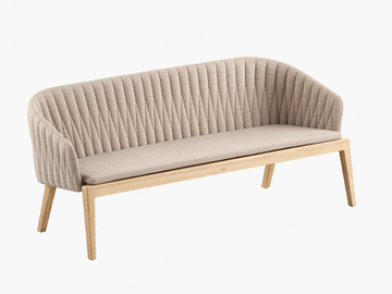 CALYPSO - 3 seater fabric an teak garden sofa by Royal Botania - view 2